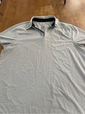 all in motion Light Gray Polo with Contrast Inner Collar